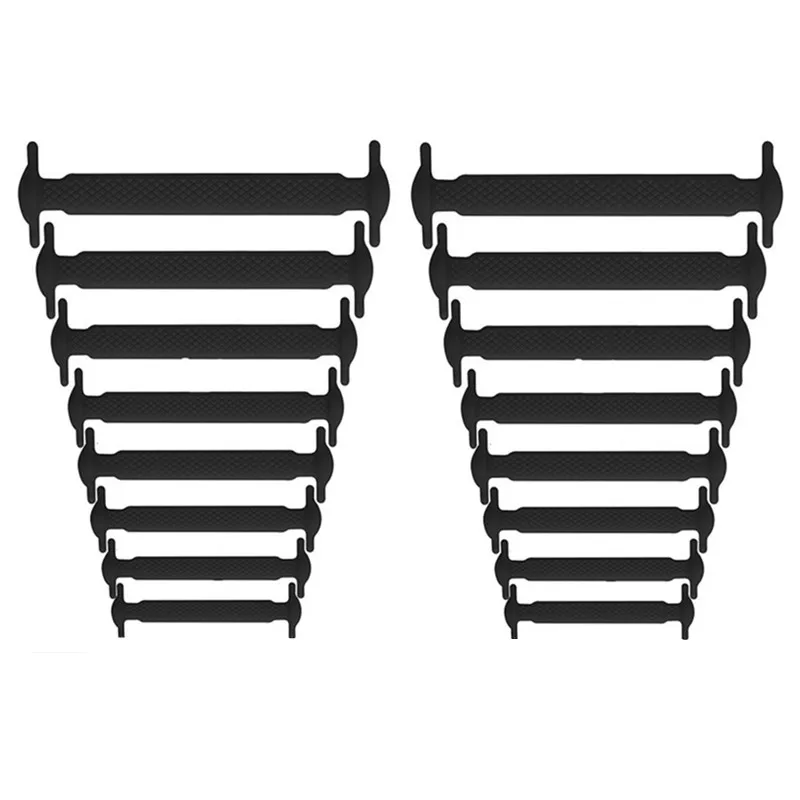 Black 16 шт./лот, креативные силиконовые шнурки для мужчин и женщин, модные эластичные шнурки для тренировок, обувь на шнурках, резиновый шнурок - Цвет: Black