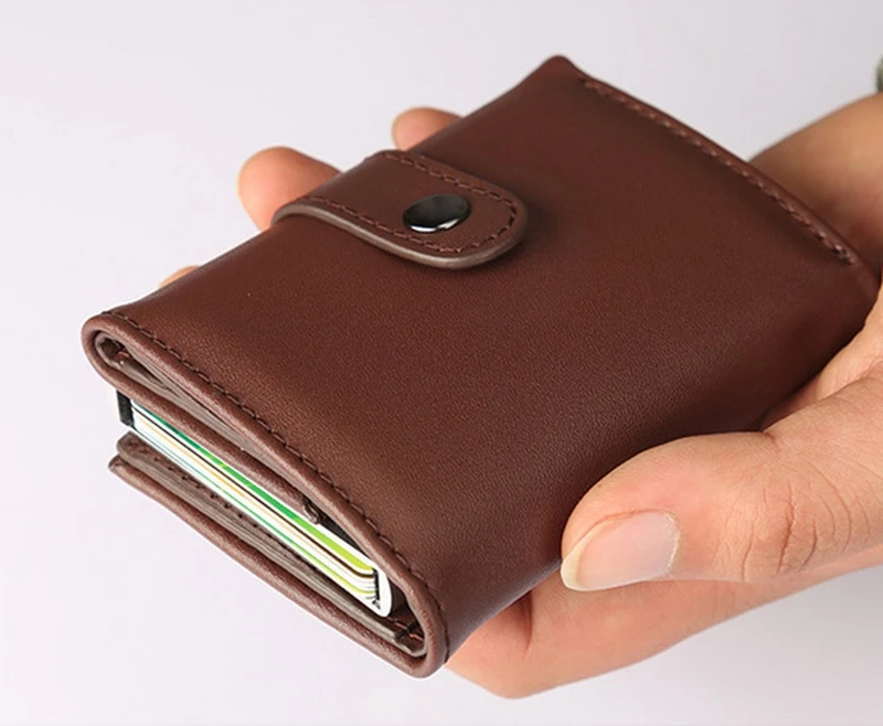 Мода для женщин мужчин RFID Блокировка бумажник алюминий наличные кредитные держатель для карт чехол Мини кожаные кошельки