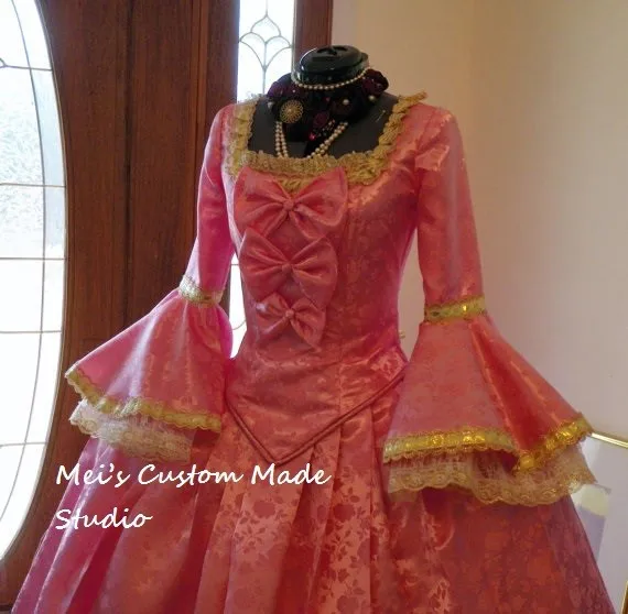 Французский розовый маскарадный бальный костюм Mardi Gras Panniers на заказ|dress gown|marie