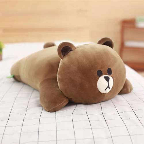 Brown Корея коричневый Медведь Кролик Кони плюшевые игрушки мягкие плюшевые игрушки мультфильм милый ребенок Подушка Спящая Подушка подарок подруге - Цвет: Brown