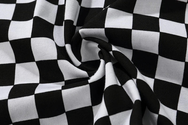 

New Ulzzang Harajuku Boyfriend Loose Fashion Checkerboard Plaid Embroidery Short-sleeved T-shirt Women's Hip Hop T-shirt