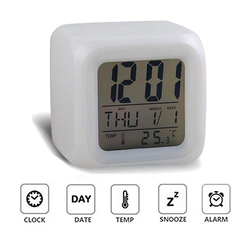 Цифровой будильник со светодиодной подсветкой 7 цветов|Будильники| |