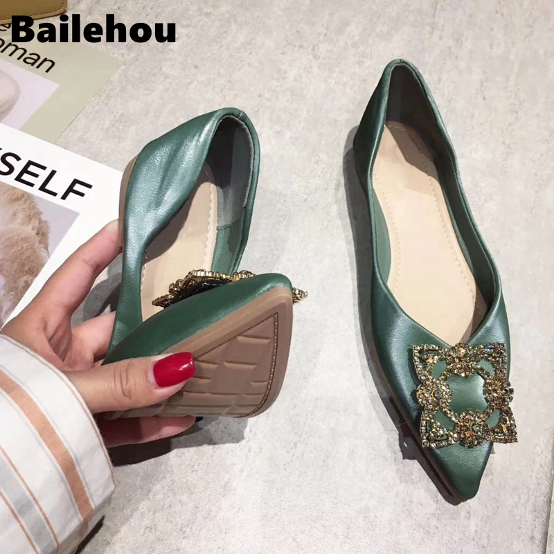 Bailehou/Женская обувь на плоской подошве коллекция 2019 года элегантные женские