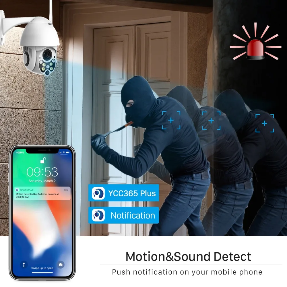 Скоростная купольная IP-камера BESDER 1080P PTZ IP66 Wi-Fi 4-кратный цифровой зум |