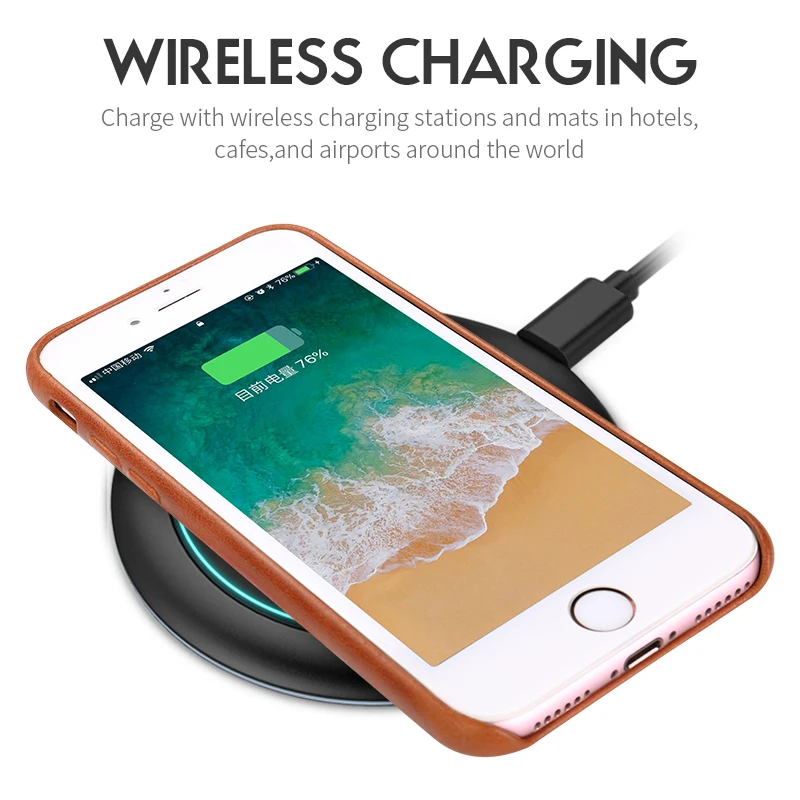 Jisoncase, кожаный чехол для iPhone 8, 8 Plus, чехол из натуральной кожи iphon, роскошный тонкий чехол для iPhone 7, 7 Plus, чехол