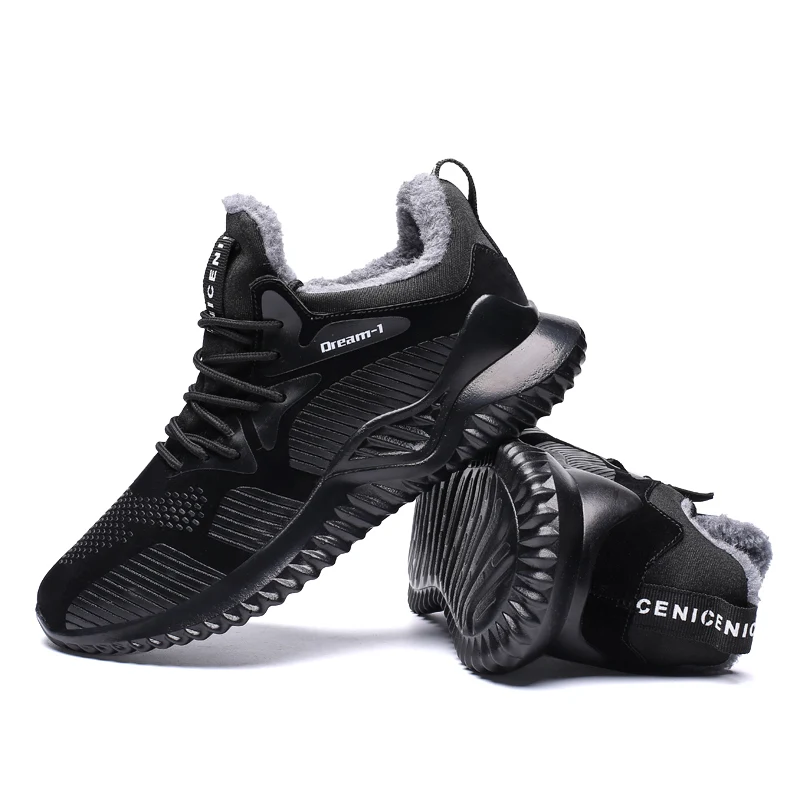 Мужские зимние кроссовки 2019 теплая плюшевая мужская спортивная обувь мужские