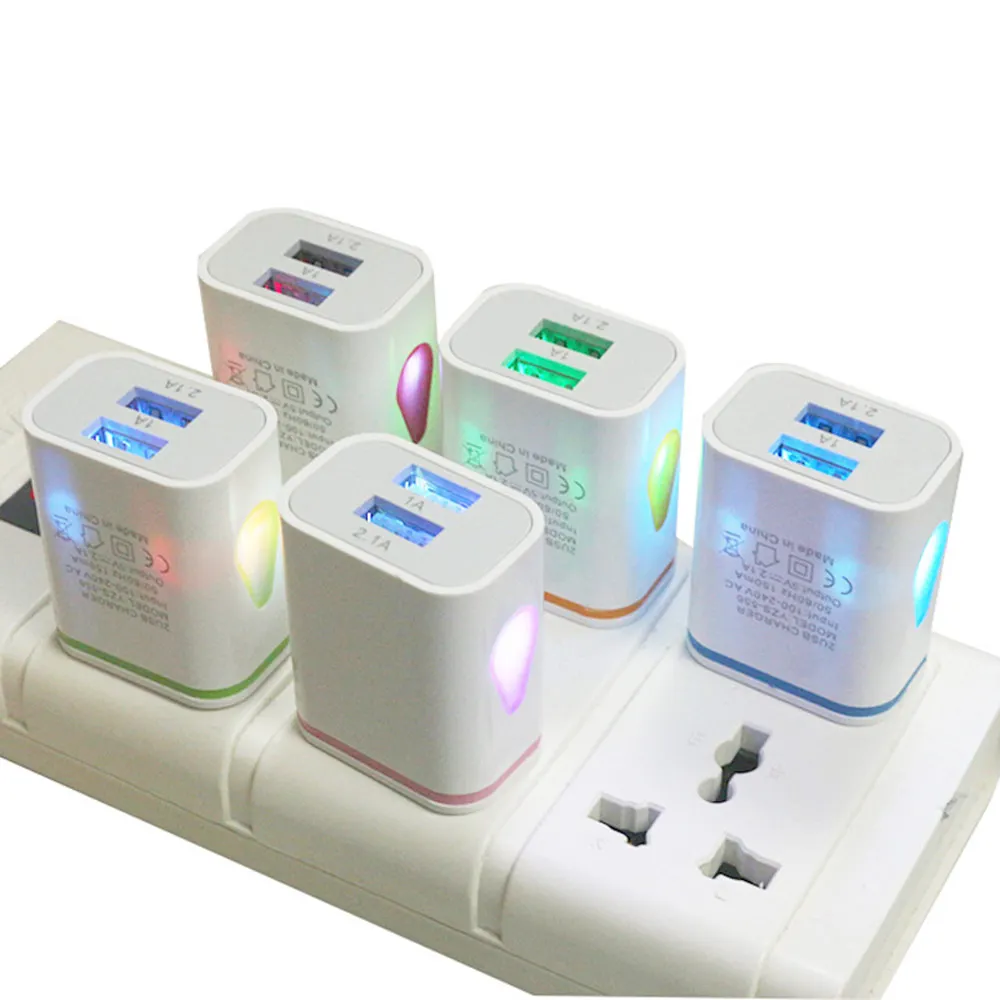 1 шт. многоцветные адаптеры питания переменного/постоянного тока 2 USB порта