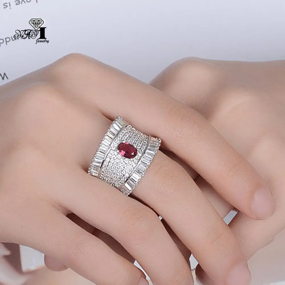 Ювелирные изделия YaYI Принцесса Cut 7 6 CT Красный Циркон серьги из серебра