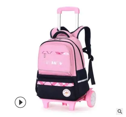 large wheels pink Детские Сумки на колесиках, Детский рюкзак на колесиках для девочек, детская школьная сумка на колесиках, дорожная сумка на колесиках, школьный рюкзак, сумка для детей - Цвет: large wheels pink
