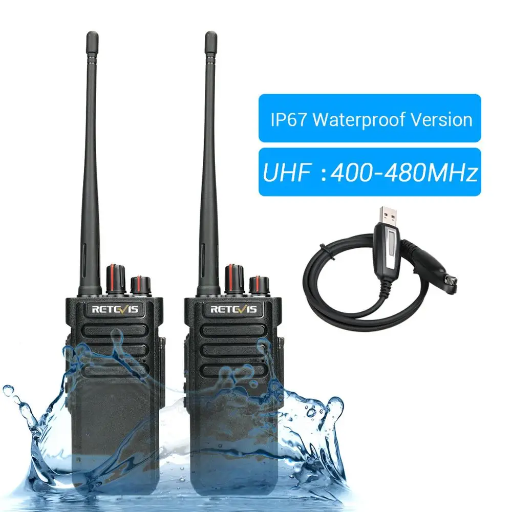 Waterproof UHF Пара мощная рация Водонепроницаемая IP67 RETEVIS RT29 UHF(или VHF) дальняя двухсторонняя рация Удобная рация трансивер - Цвет: Waterproof UHF