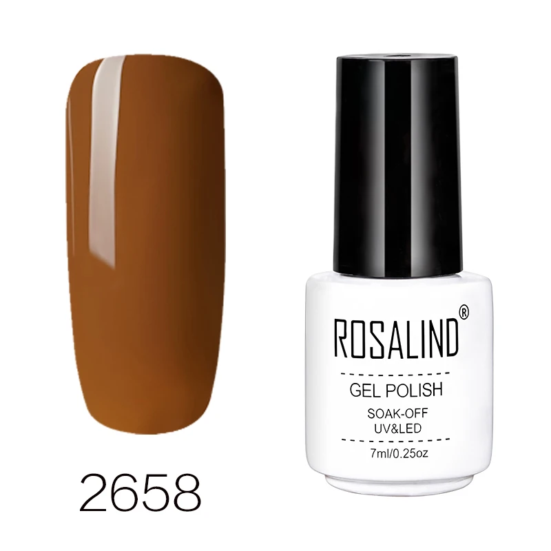 2658 ROSALIND 7 мл кофе цвет серии УФ гель лак для ногтей и светодиодный лак для ногтей Живопись праймер длительный УФ замочить от гель лак - Цвет: 2658
