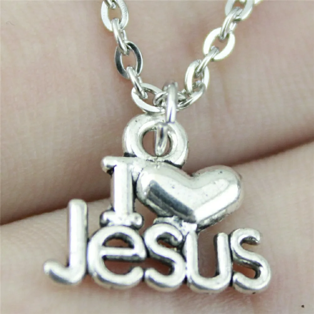 15x13 мм Ожерелье I Heart Jesus Подвеска для женщин ожерелье ювелирная цепочка модная 2