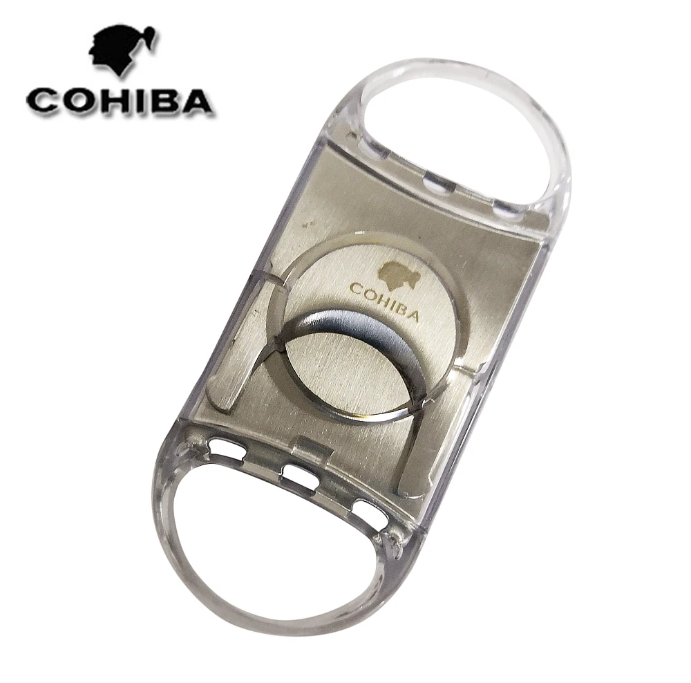 COHIBA резак серебро Нержавеющая сталь Карманный Каттер для сигар Ножи ножницы