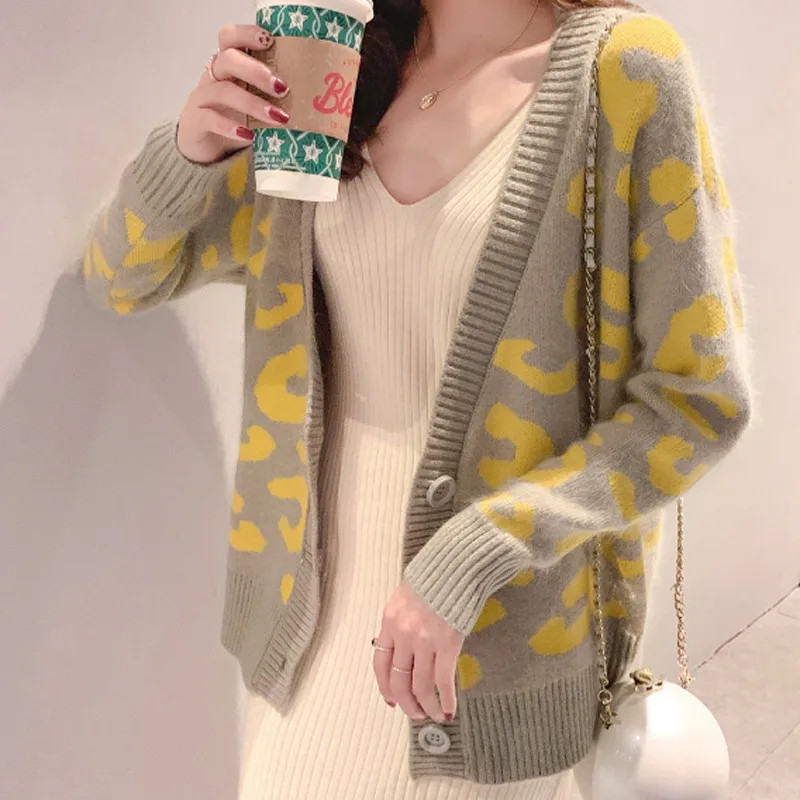 2019 новый весенний вязаный свитер женский кардиган куртка v-образный вырез с