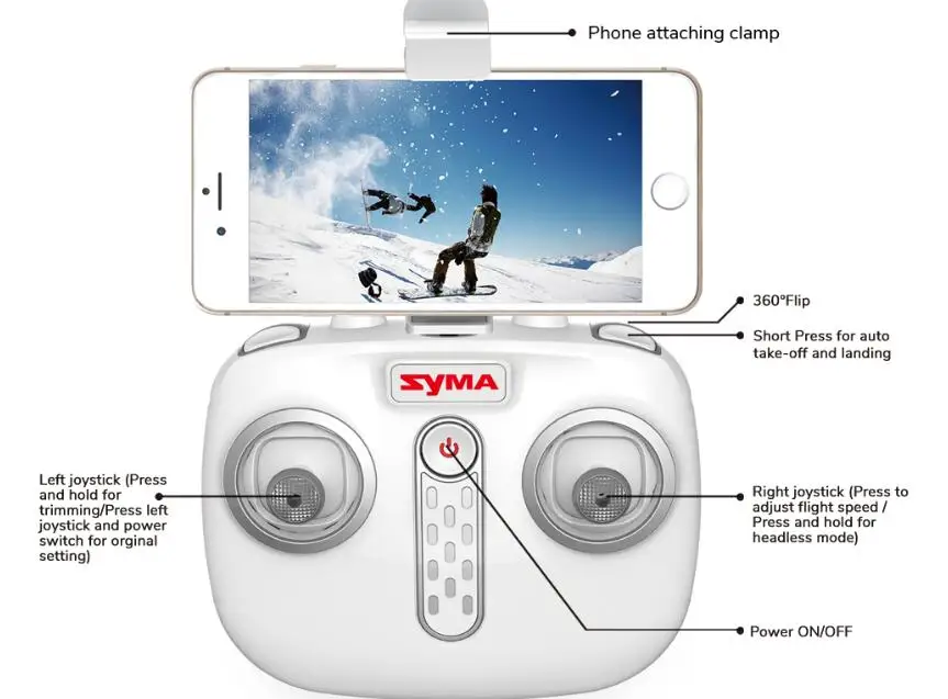 Syma X15W Wifi Drone FPV With 0.3MP HD Camera RC Quadcopter G-sensor Barometer Set Height Headless Mode | Электроника