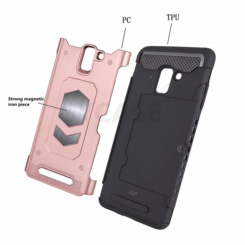 SYCASE многофункциональный чехол-броня для карт в виде ракушки samsung A5 A7 A6 плюс A8 2018 A9