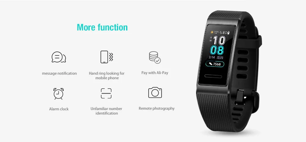 Huawei Band 3 Pro gps Смарт-часы металлический Amoled 0,95 'Полноцветный Сенсорный экран Датчик сердечного ритма датчик сна Браслет