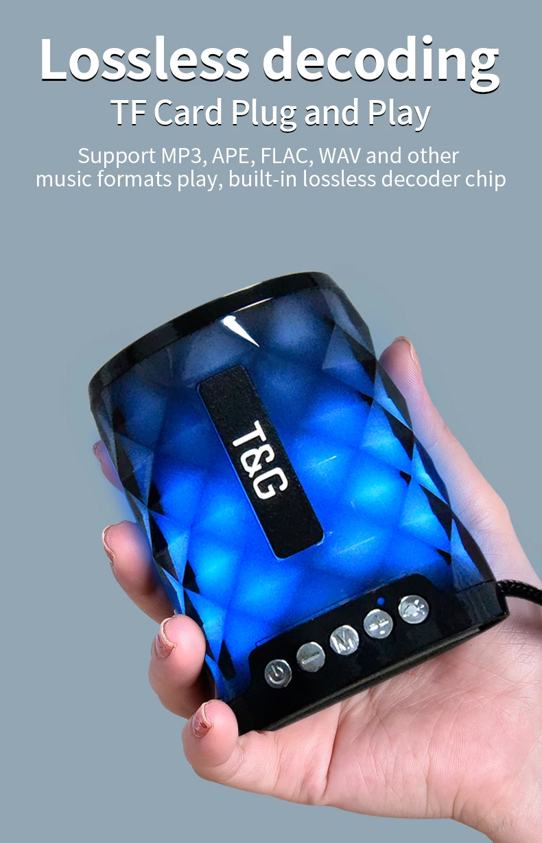 TG Красочный светодиодный Bluetooth динамик Портативный Открытый бас громкий динамик беспроводной мини Колонка Поддержка TF карты FM стерео колонки Hi-Fi