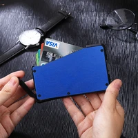 2019 hot sliding cash card holder fan carbon fiber business wallet credit card holder protector case pocket purse fireproof