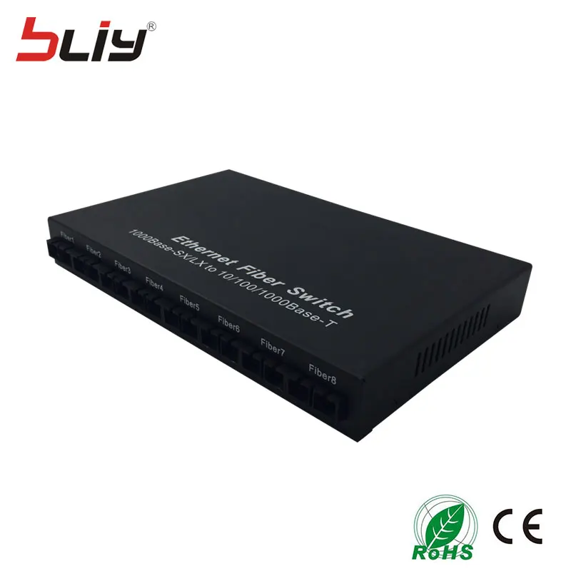 8giga двойной Волокно и 1 1000 Мбит/с TX RJ45 переключатель Media Converter одиночный режим media