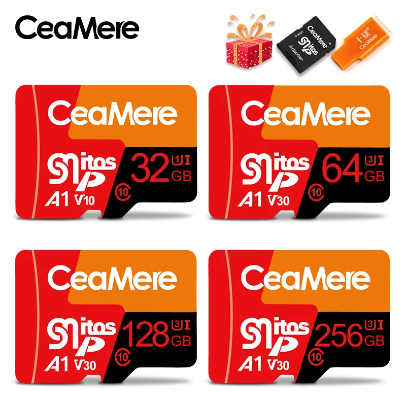 CeaMere Micro SD карта класс 10 UHS-1 8 Гб класс 6 16 Гб/32 ГБ U1 64 Гб/128 ГБ/256 ГБ U3 карта памяти флэш-память Microsd для смартфона