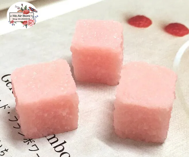 cube sugar candy 10PCS 12mm Resin Flatback Cabochon Miniature Food Art Supply Decoration Charm | Дом и сад