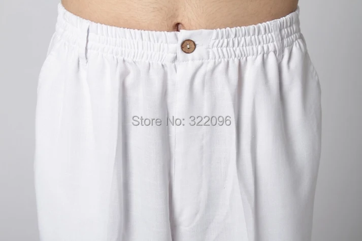 Шанхай история мужская одежда в китайском стиле Тай Чи штаны для кунг фу белые