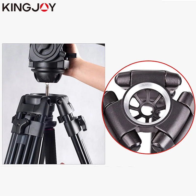 KINGJOY официальный VT 3500 + 3530 Профессиональное видео Камера штатив Трипод стойка