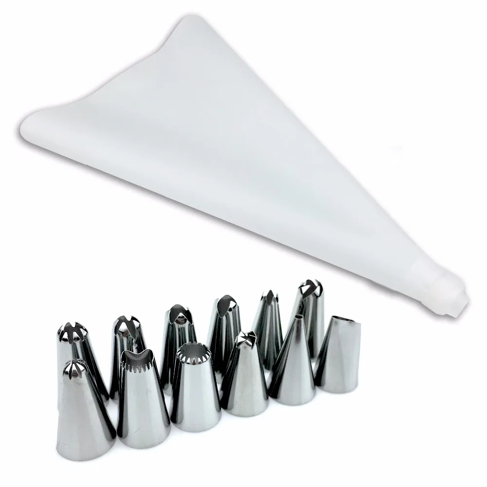 14 шт./компл. силиконовые кухонные аксессуары глазурь кондитерский мешок для