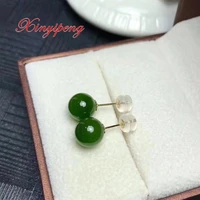 xin yi peng 18 k yellow gold inlaid natural jasper earrings women earrings simple and easy