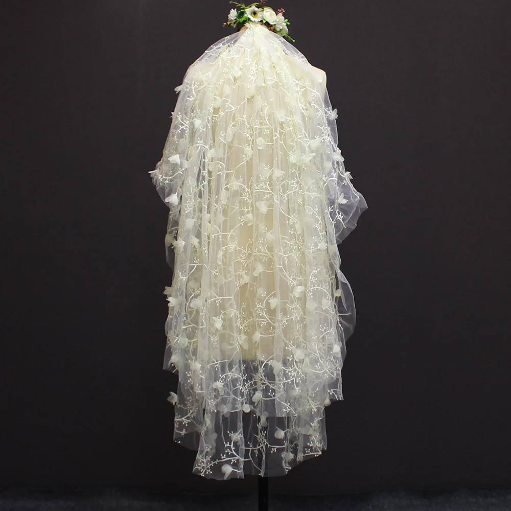 Реальное изображение 2 слоя 1 метра цветок с расческой цвета шампанского короткая