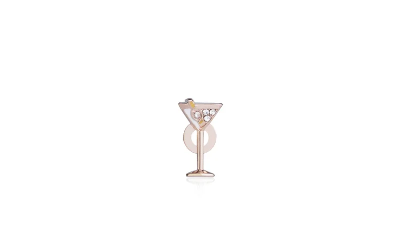 Rose Gold Glass SANSHOOR Модные Украшения Пончик Коктейльная Рюмка и Сияющий Треугольник Подвески для Сеточного и Кожанного Браслета Для Женщин и Девочек - Окраска металла: Rose Gold Glass