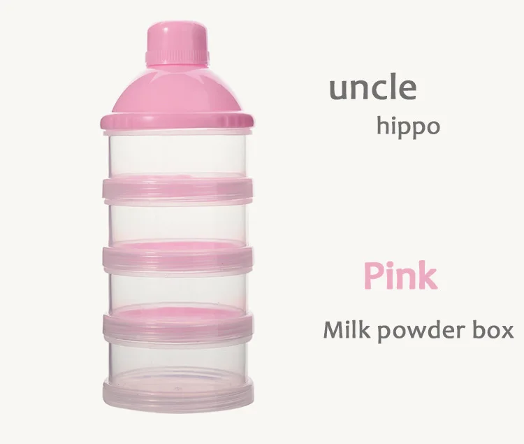 Pink Портативный дозатор формулы молочного порошка, контейнер для хранения еды, миска для кормления малышей, для детей ясельного возраста, четыре сетки, контейнер для детского питания, коробка - Цвет: Pink