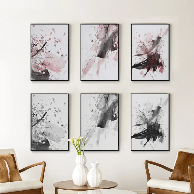 07G Watercolor Abstract Ink Splash Painting A4 A3 Canvas Art Print Poster Picture Wall Living Room House Decorative Mural | Дом и сад