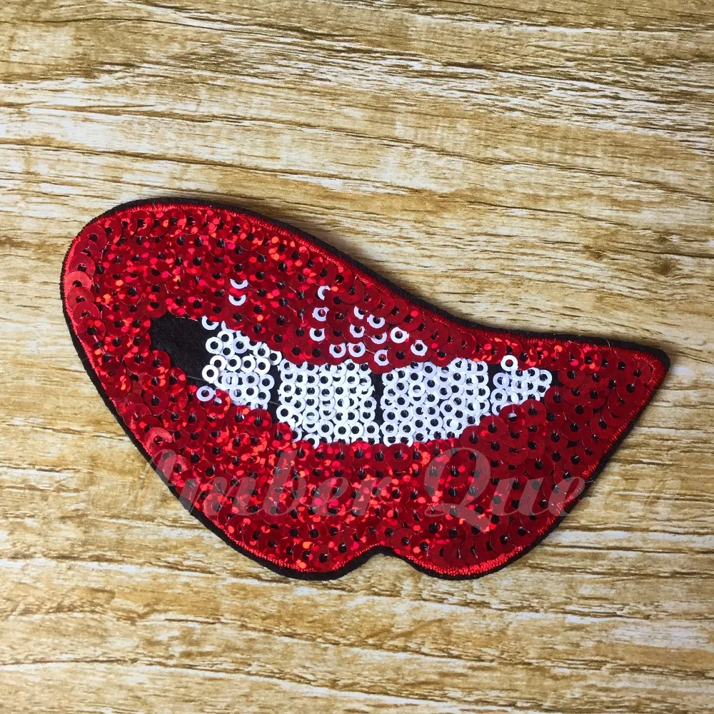Одежда с вышитыми железными заплатками для одежды 5 шт. красные блестки