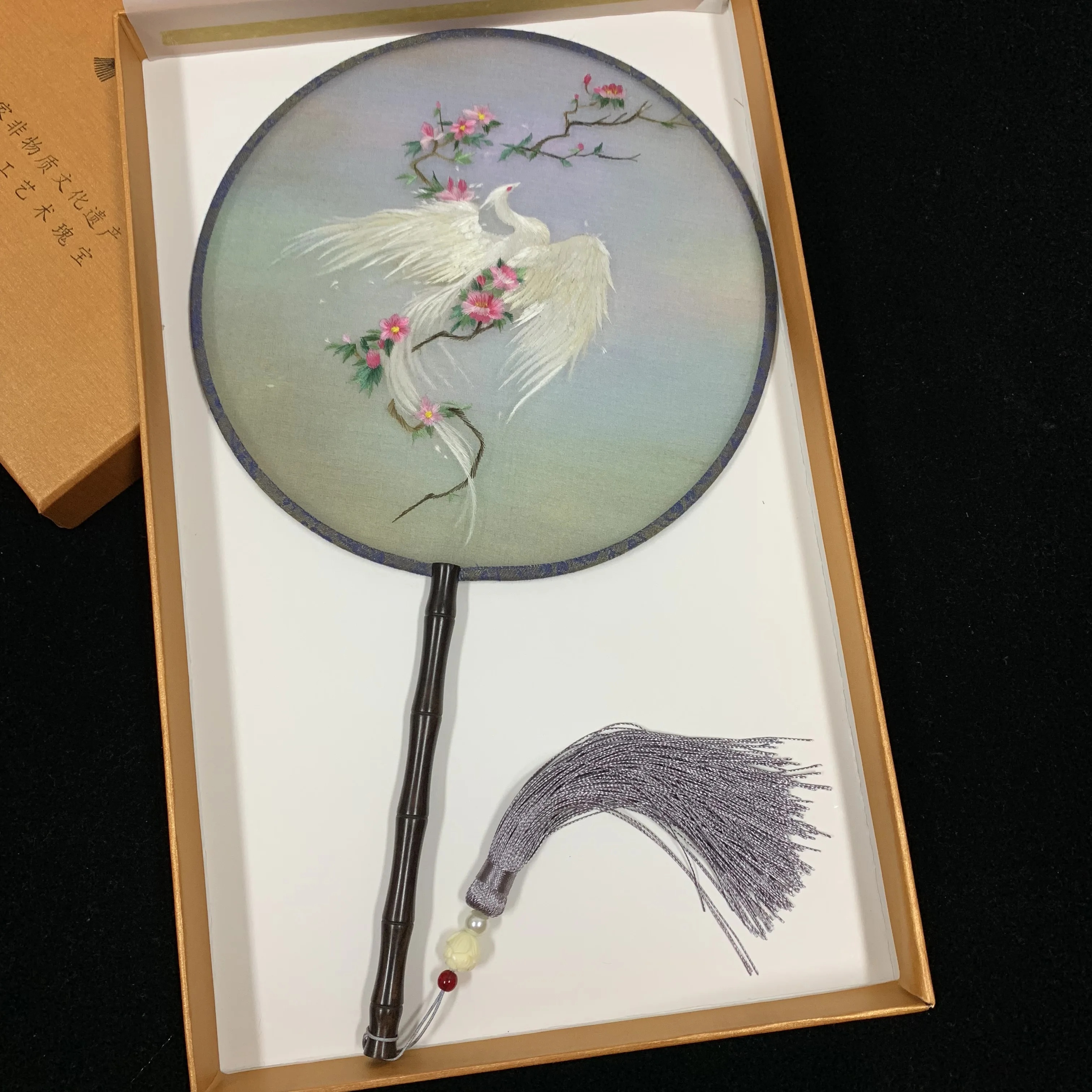 Ручная работа 100% шелк тутового шелкопряда вышивка в Сучжоу Круглый веер