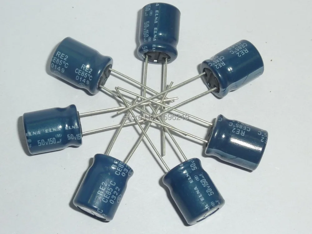 50 шт. 150 мкФ в ELNA RE2 серии 10х12 5 мм 50в150мкф аудио конденсатор|audio capacitor|elna audio capacitors150uf