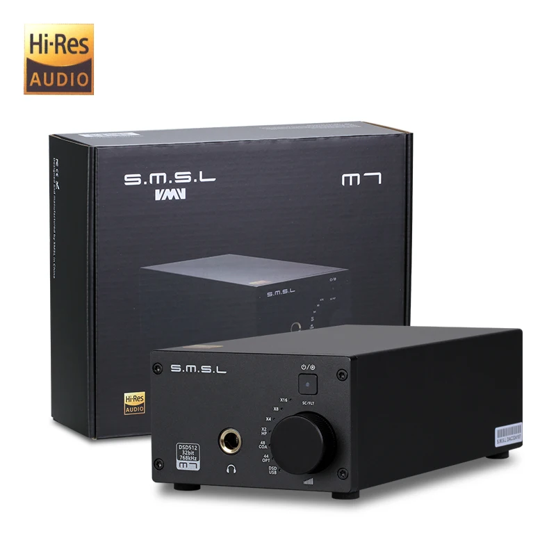 SMSL M7 2xak4452 32bit/768 кГц dsd512 HiFi аудио USB ЦАП с Усилители для наушников Поддержка