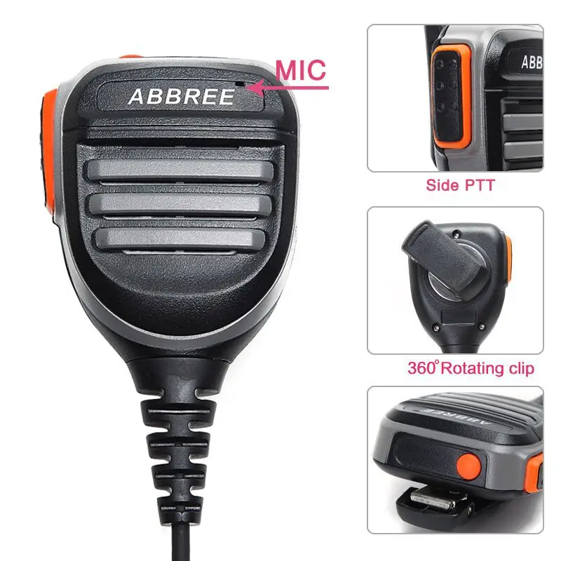 ABBREE дождестойкий микрофон для baofeng DMR цифровая рация искусственная Портативная