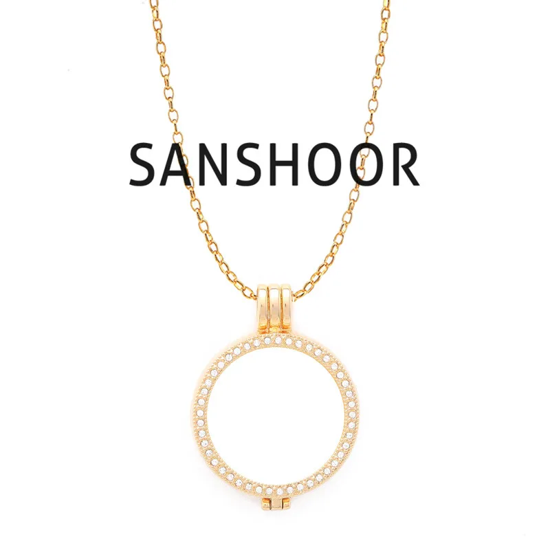 SANSHOOR Jewelry мой держатель для монет подвеска ожерелье набор с 80 см звеньями цепь и