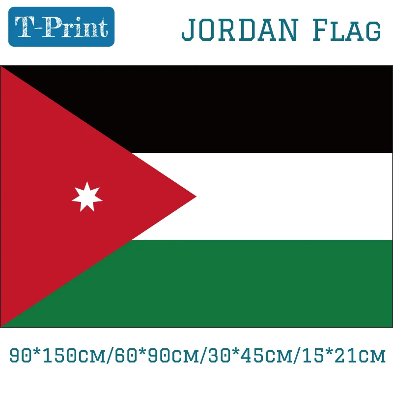 

The Hashemite Kingdom of Jordan National Flag 90*150cm 60*90cm 15*21cm Car Flag For National Day