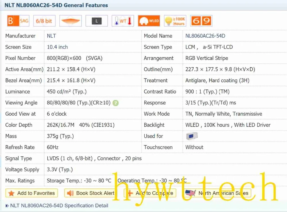 Поставка NL8060AC26-54D 800*600 10 4 дюймов промышленный ЖК-дисплей новый бренд в наличии |