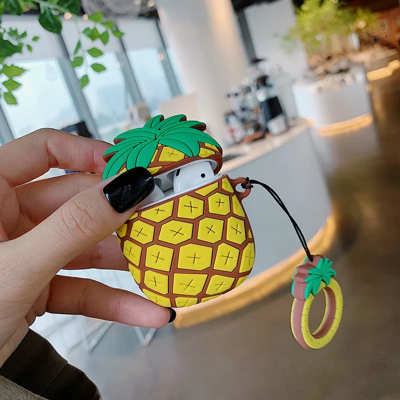 Симпатичная Клубника Фрукты беспроводной Bluetooth наушники чехол для Apple Airpod