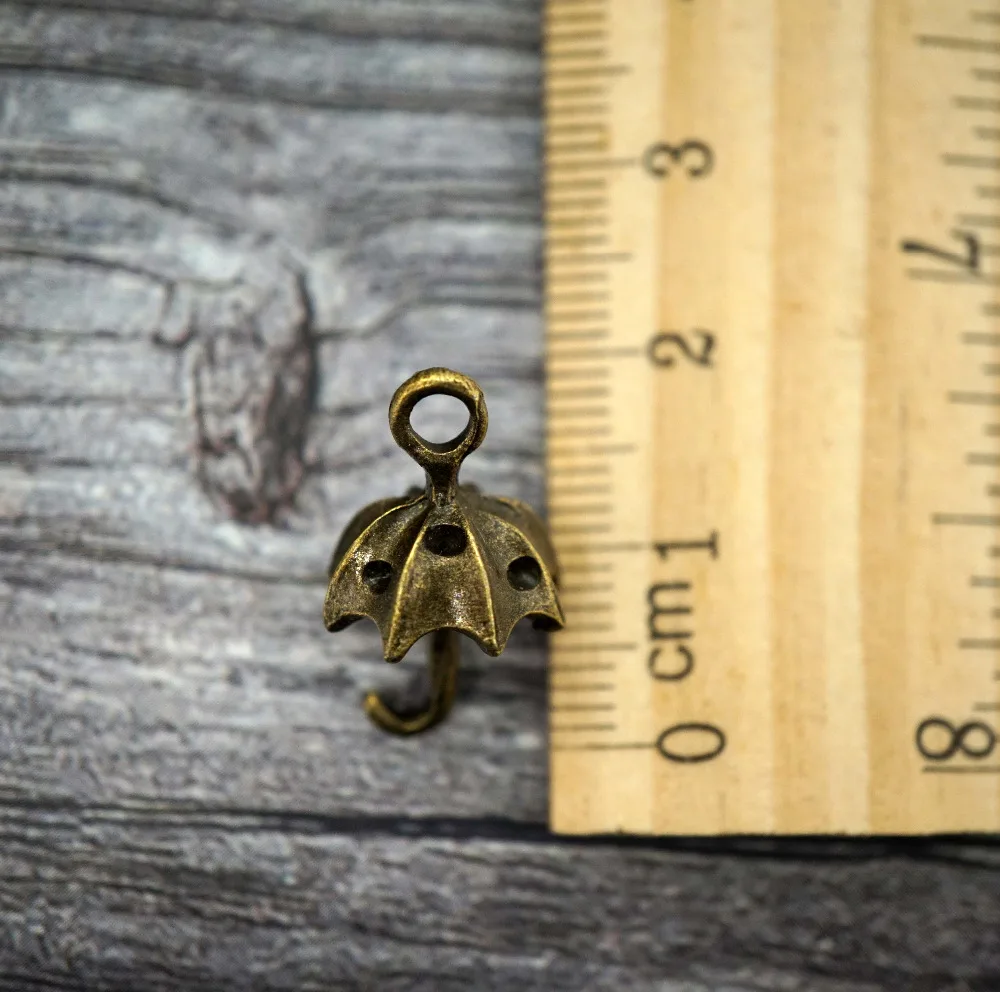 

10PCS/lot 14x14mm Bronze color Retro umbrella charms for making necklace Jewelry for women 2019 bracelet , keychain craft supply