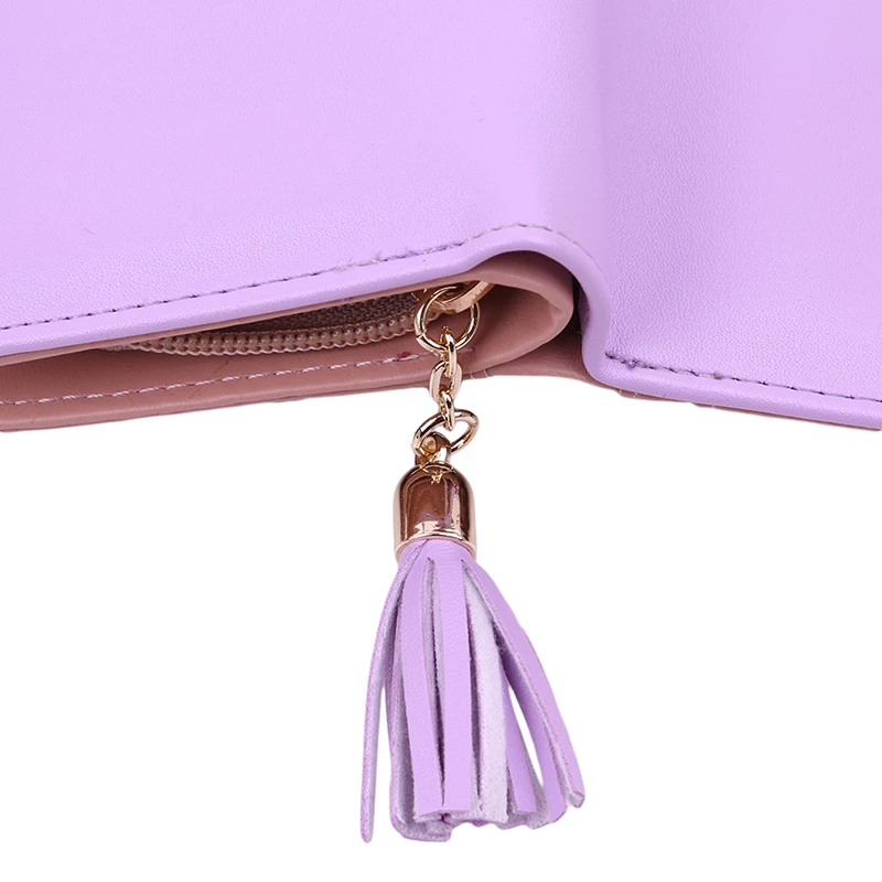 Женский кожаный мини кошелек в три сложения с милым котом аниме маленький клатч