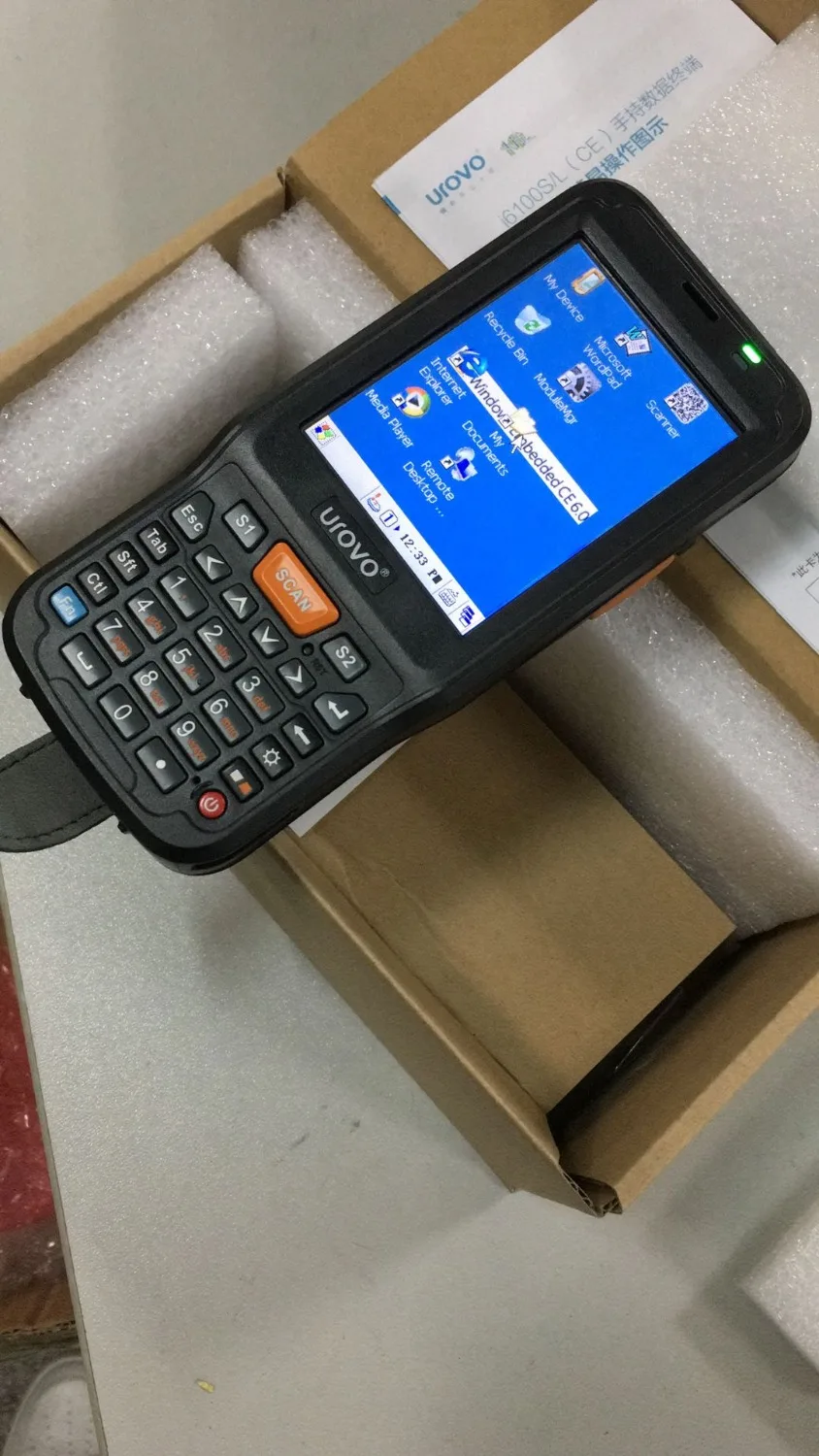 Urovo i6100S Windows CE 6,0 водонепроницаемый телефон КПК 1D 2D сканирование Ручной терминал сбора данных логистика инвентаризации 3,8 в/4500 мАч