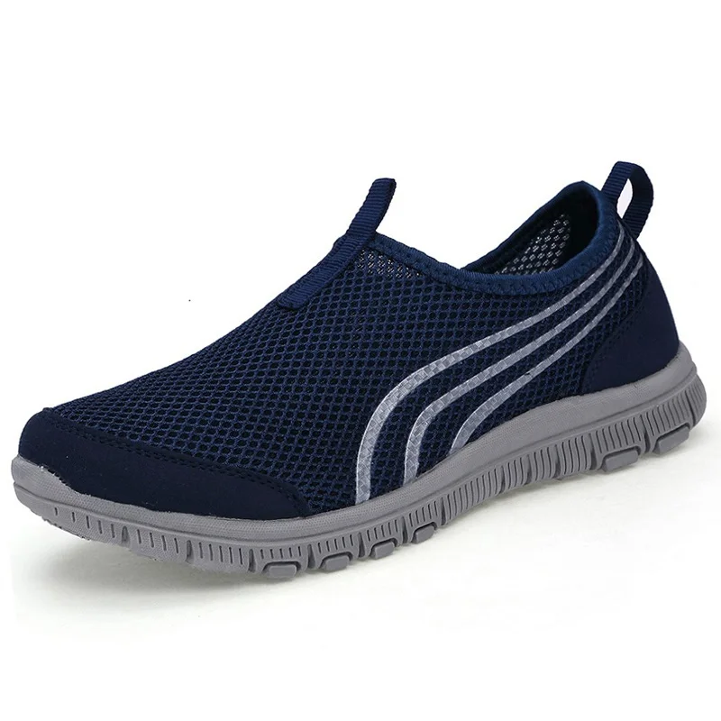 FB002-dark blue LEMAI Для мужчин обувь модные tenis feminino светильник туфли из дышащего сетчатого материала; женская обувь на каждый день; Женские кроссовки быстрая - Цвет: FB002-dark blue