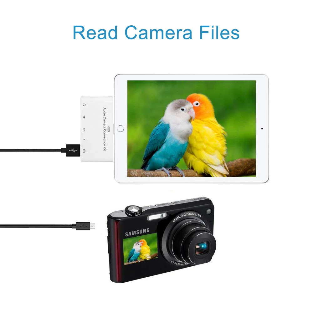 5 in 1 SD TF Card Camera Connection Kits for Lightning to USB Camera Reader adapter OTG Cable For iPhone 11 X 6 7 8 For Ipad Air