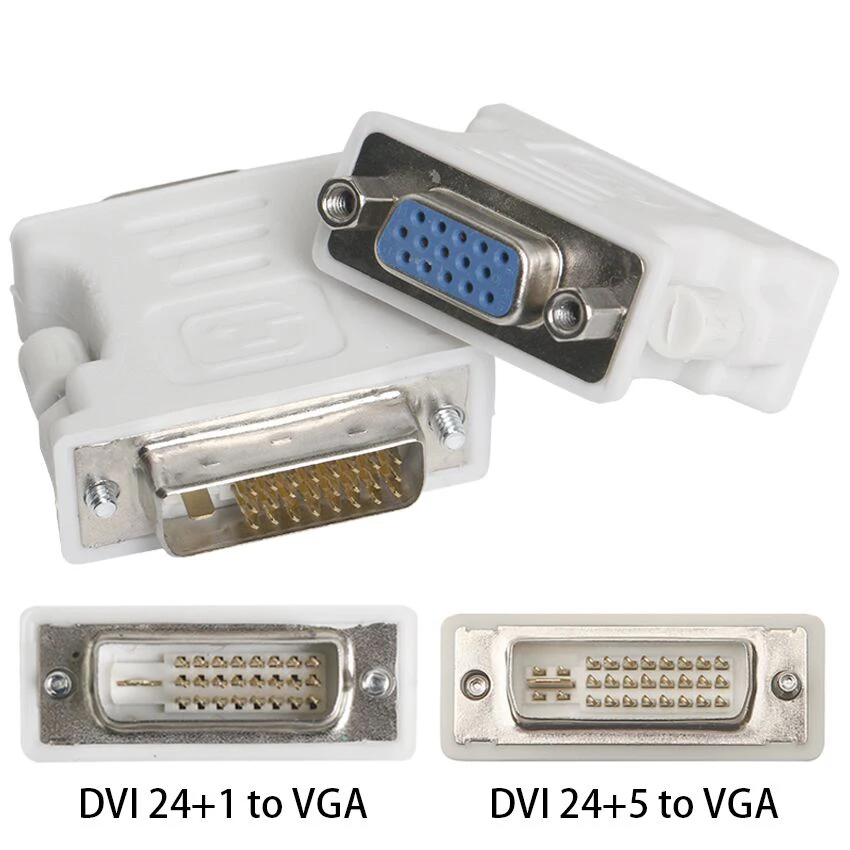 

Wholesale 100pcs/lot DVI 24+1 / DVI 24+5 male to VGA female adapter adaptor DVI-D DVI-I DVI-A