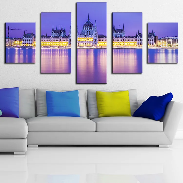 Красивые картины на холсте здание в Будапеште 5 панелей домашние декоративные